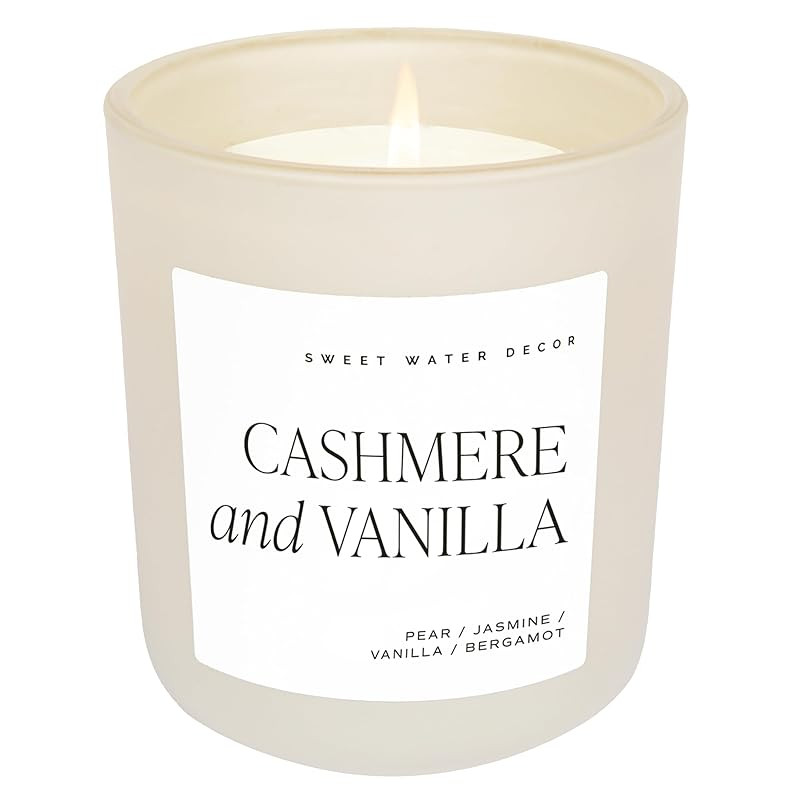 Sweet Water Decor Cashmere and Vanilla Fall Candle | Milky Coconut, Jasmine, and Soft Cashmere Sc... | Amazon (US)