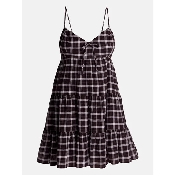 No Boundaries Tiered Trapeze Dress, Women's XXS-XXL | Walmart (US)