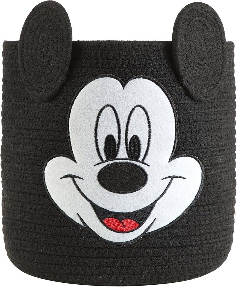 Idea Nuova Disney Mickey Mouse Figural Rope Storage Organizer Basket, 10" H x 10" W | Amazon (US)