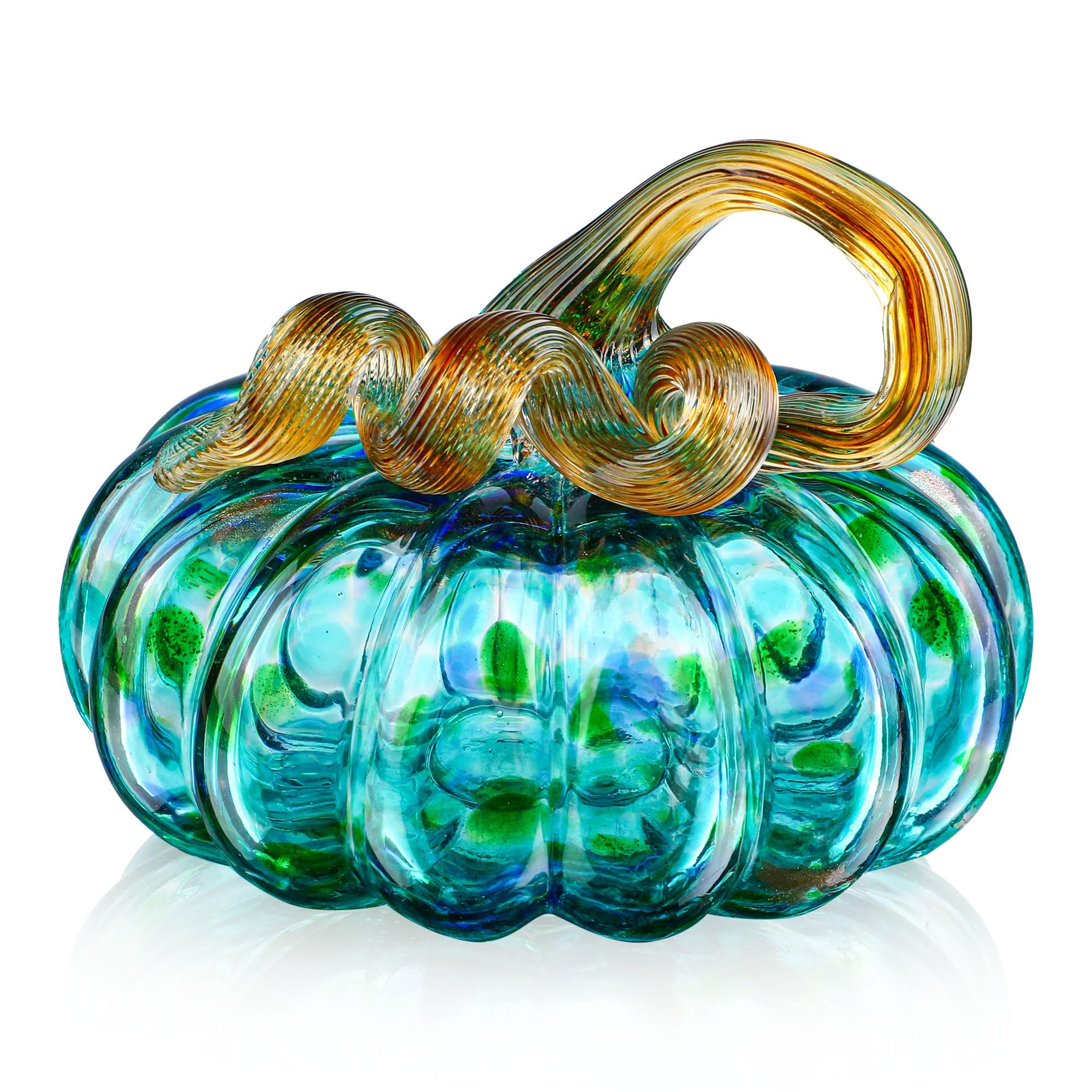 QFkris Hand-Blown Glass Pumpkin for Decorating, 3.4 x 3.5 inches, Fall Decorations for Home, Crys... | Amazon (US)
