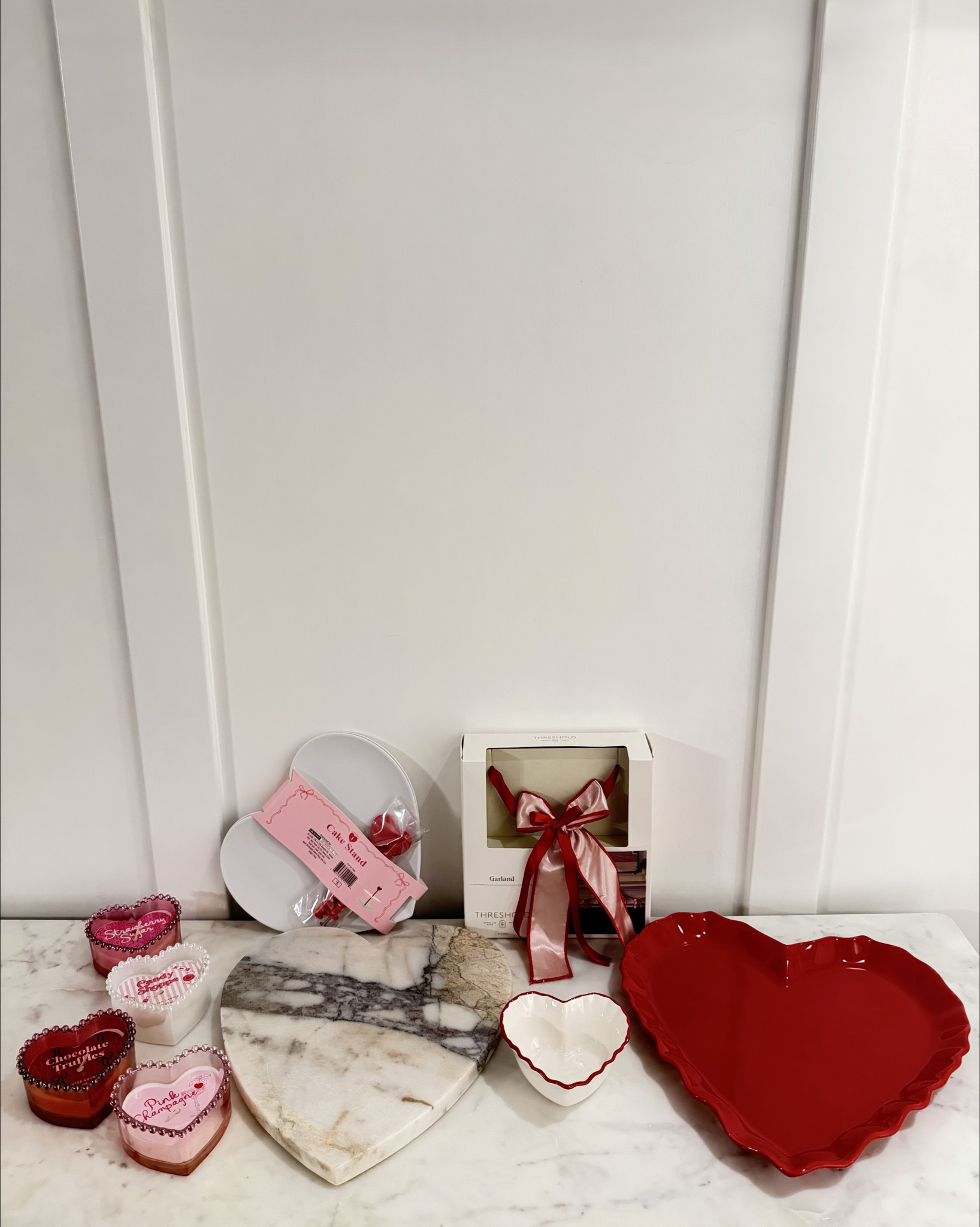 Here’s my Target haul!!🎯🤩 I couldn’t resist the Valentine’s Day heart shaped dishes and candles!!🥰 These candle scents smell so good and have an iridescent look to them!!✨😄 The candle scents are chocolate truffles, pink champagne, strawberry sugar, & candy shoppe!!🍫🥂🍓🍬😊 My favorite has to be the chocolate truffle one!!🍫😍 I love this satin garland with the double bows!!🎀😍 Too bad no bow frames to take home, but I’ll be on the lookout next time!😊 Do you love this Target haul?🤔

#targetvalentines #newattarget #targethaul #valentinesday #shoppinghaul 

Valentine’s Day gift ideas, hostess gift, housewarming gift ideas, galentines gift ideas, gift ideas, bow garland, Valentine’s Day garland, marble heart, Valentine’s Day candles 


#LTKmomlife #LTKValentine #LTKHome