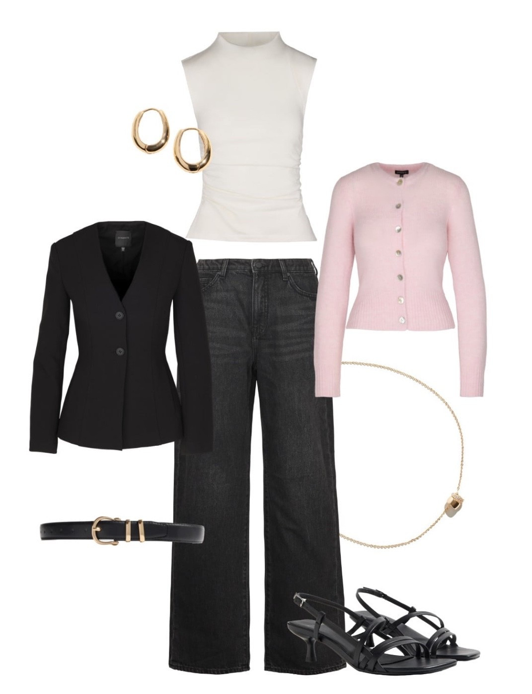 Some perfect fall staples from dynamite to elevate your wardrobe and build your capsule collection! 
.
.
.
.
Black blazer straight jeans cardigan white silk shirt earring hoops gold jewelry necklace black belt black heels sandals 

#LTKstyletip #LTKworkwear #LTKmodest