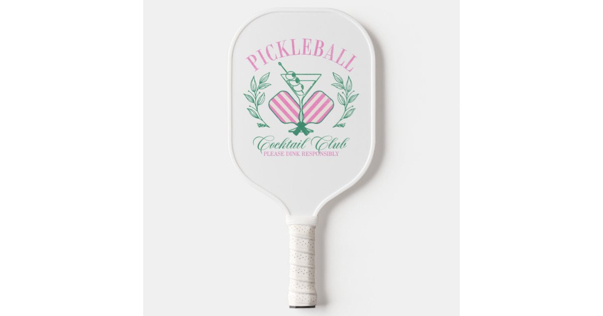 Pink and White Striped | Cabana Pickleball Paddle | Zazzle | Zazzle