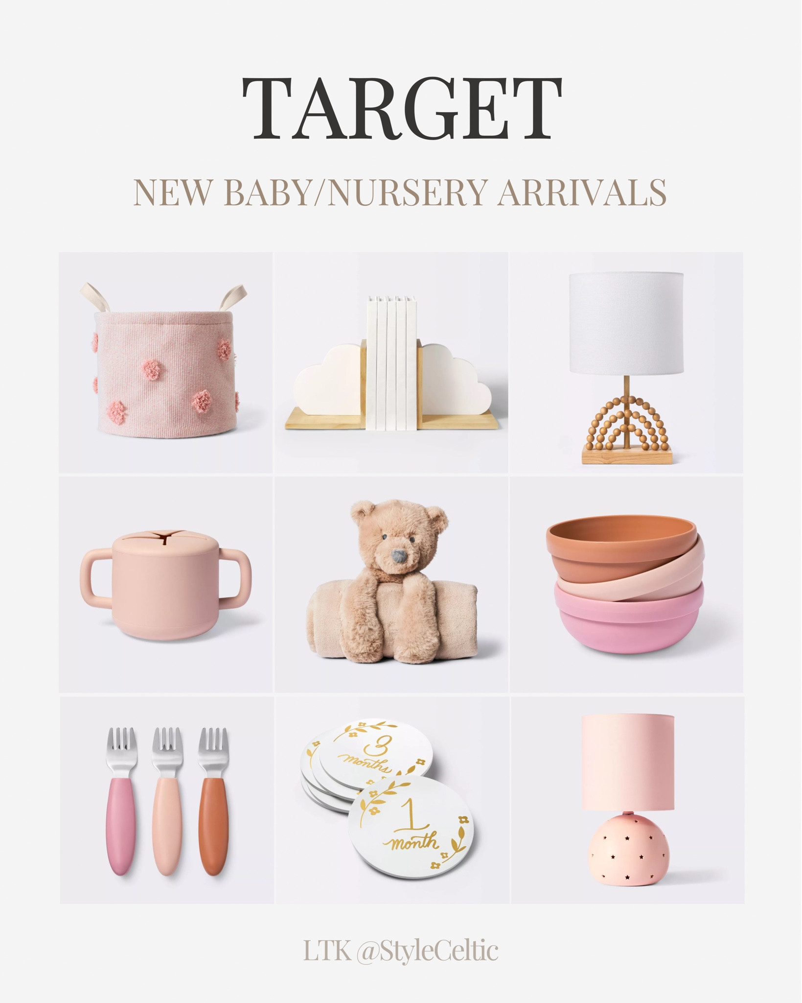 New Pink Target Nursery Decor, Storage Baskets, and Baby Accessories ✨
.
.
Target finds, baby essentials, baby clothes, nursery decor, nursery essentials, beige nursery, pink nursery, neutral baby toys, teddy bear nursery decor, neutral baby nursery, changing table, storage baskets, strollers, rattan baskets, baby baskets, baby shower gifts, nursery lamps, cribs, aesthetic nursery, baby blankets, baby toys, koala nursery, baby outfits, baby outfits, new baby, baby rocker, neutral baby, gender neutral, Dino outfit, bear baby theme, beige baby items, baby room, baby bedroom, beige slippers, beige baby outfits, woven basket, straw baskets, mini baskets, stuffed animals, bunny decor, baby spring items, sloth baby stuffed animals, baby eating utensils 

#LTKfamily #LTKbaby #LTKkids