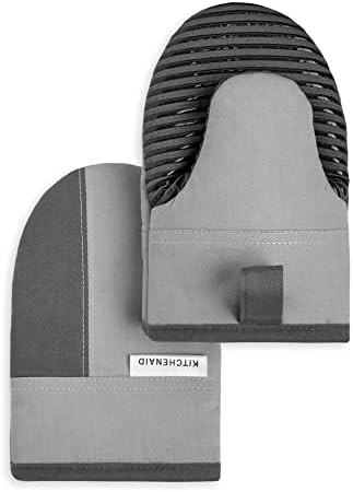 KitchenAid Beacon Two-Tone Non-Slip Mini Oven Mitt Set, Cool Grey/Frost Grey, 5.5"x8", 2 Piece | Amazon (US)