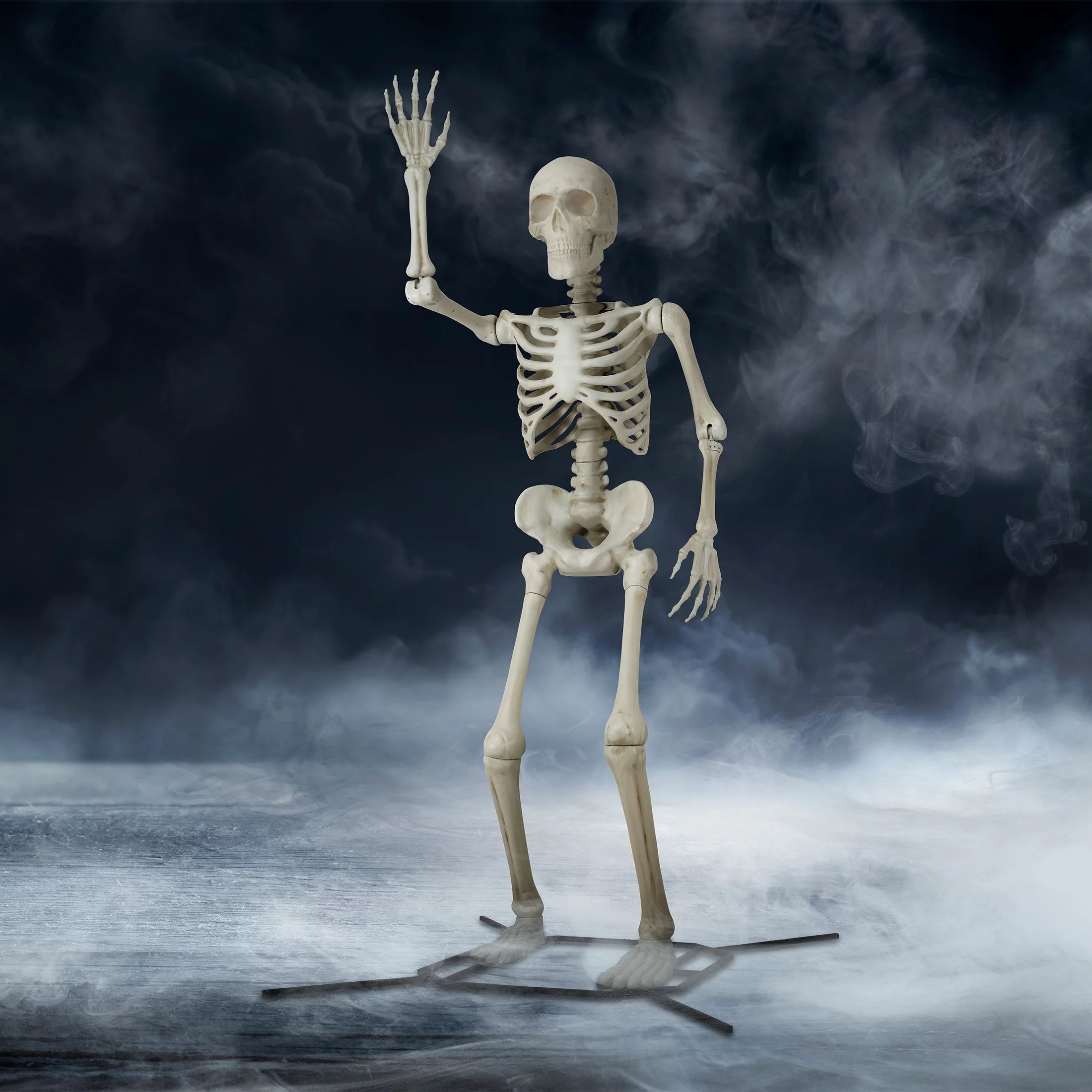 Halloween Giant Poseable Skeleton Decoration, Bone Color, 10 ft, by Way To Celebrate - Walmart.co... | Walmart (US)