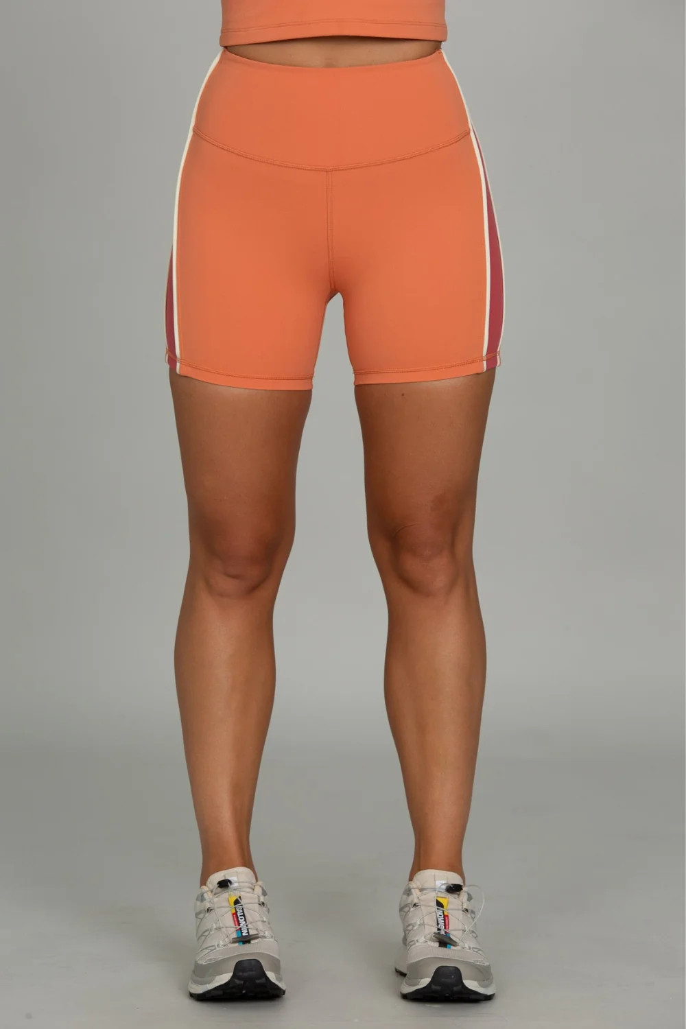 Burnt Orange Side Stripe 5" StrydeForm Short | Gold Hinge