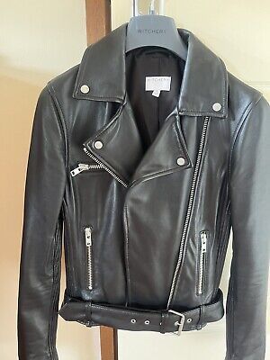 Witchery Leather Biker Jacket Size 6 | eBay AU