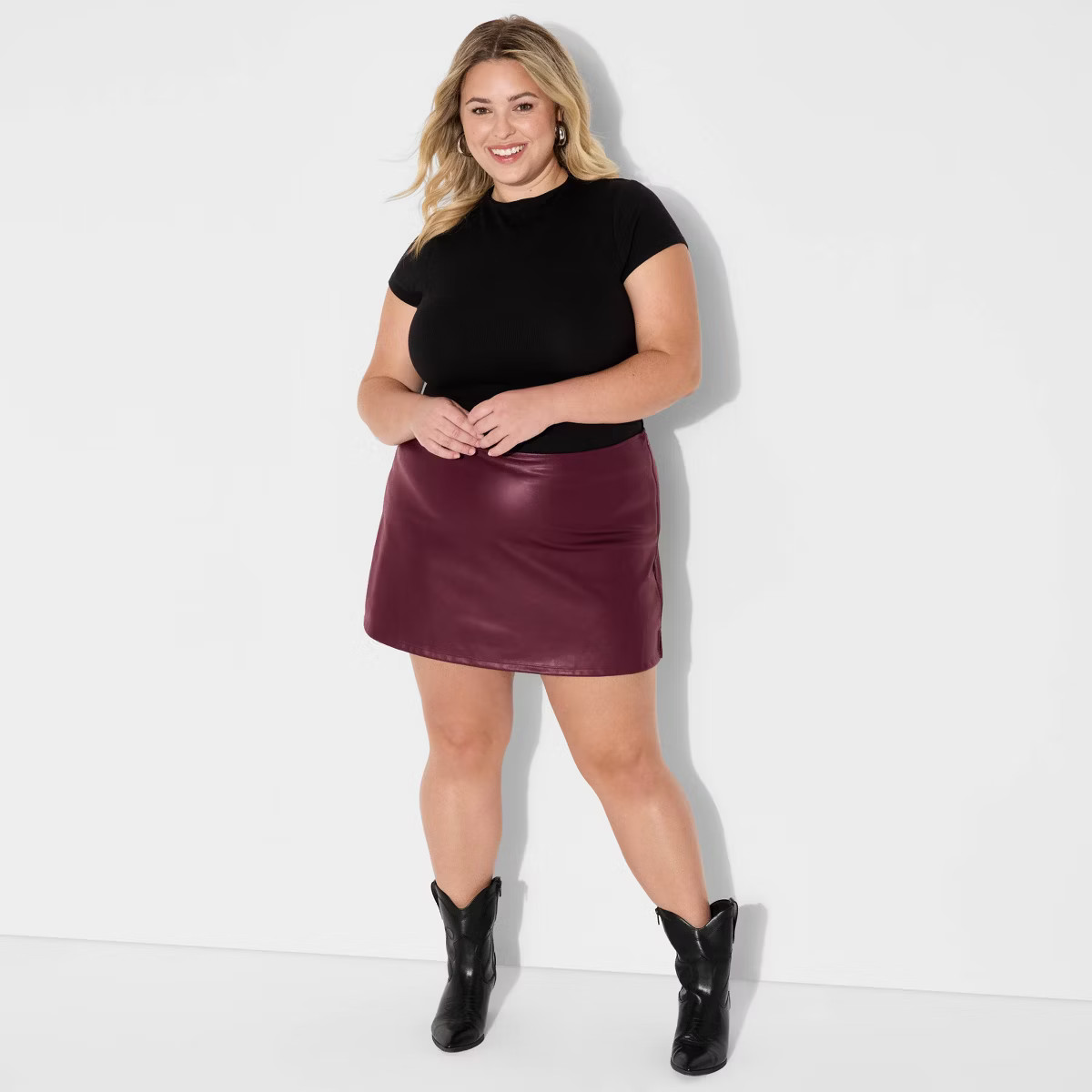Women's High-Rise Faux Leather A-Line Skort - Wild Fable™ | Target