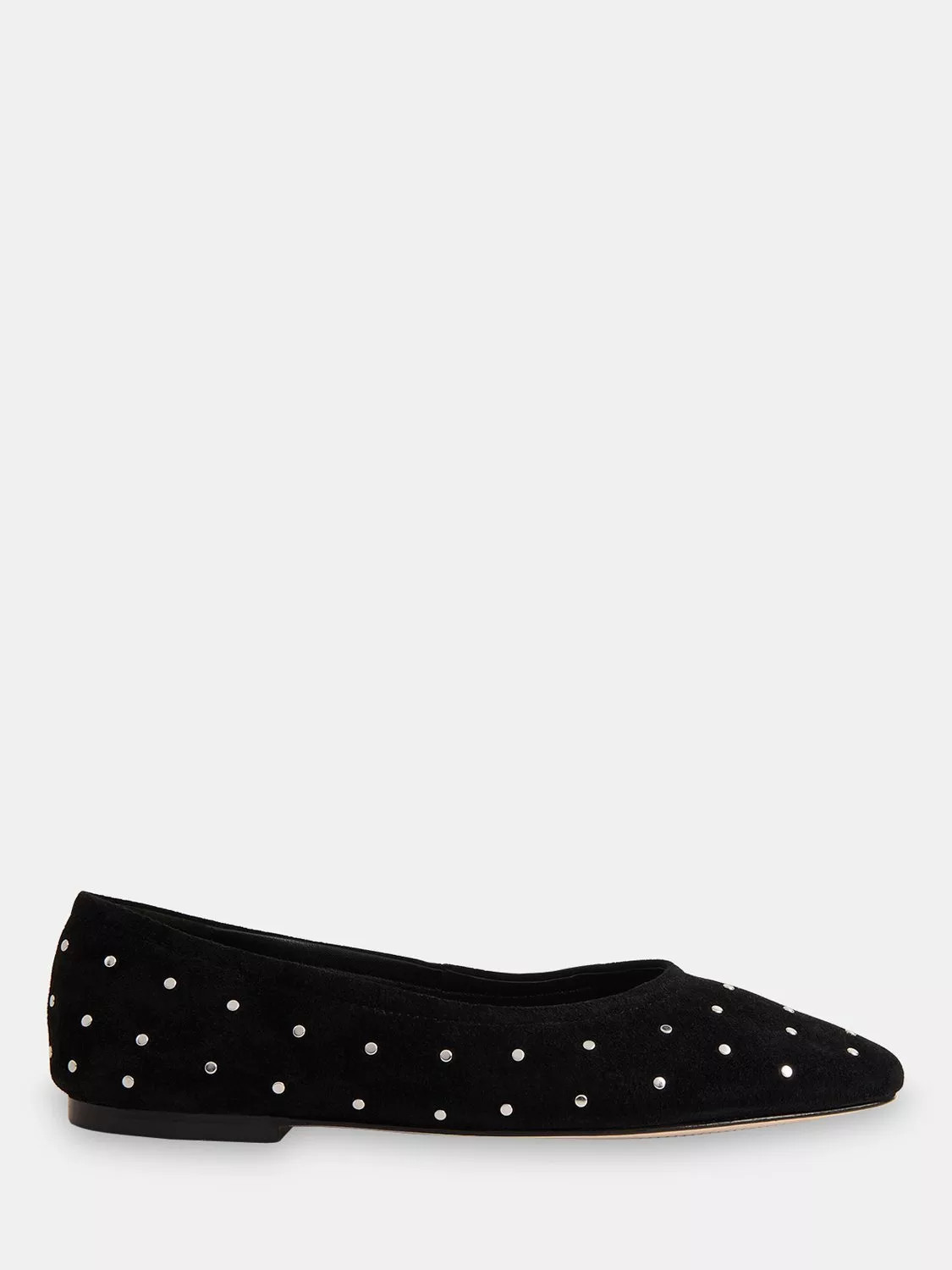 Whistles Karina Suede Stud Ballerina Pumps | John Lewis (UK)