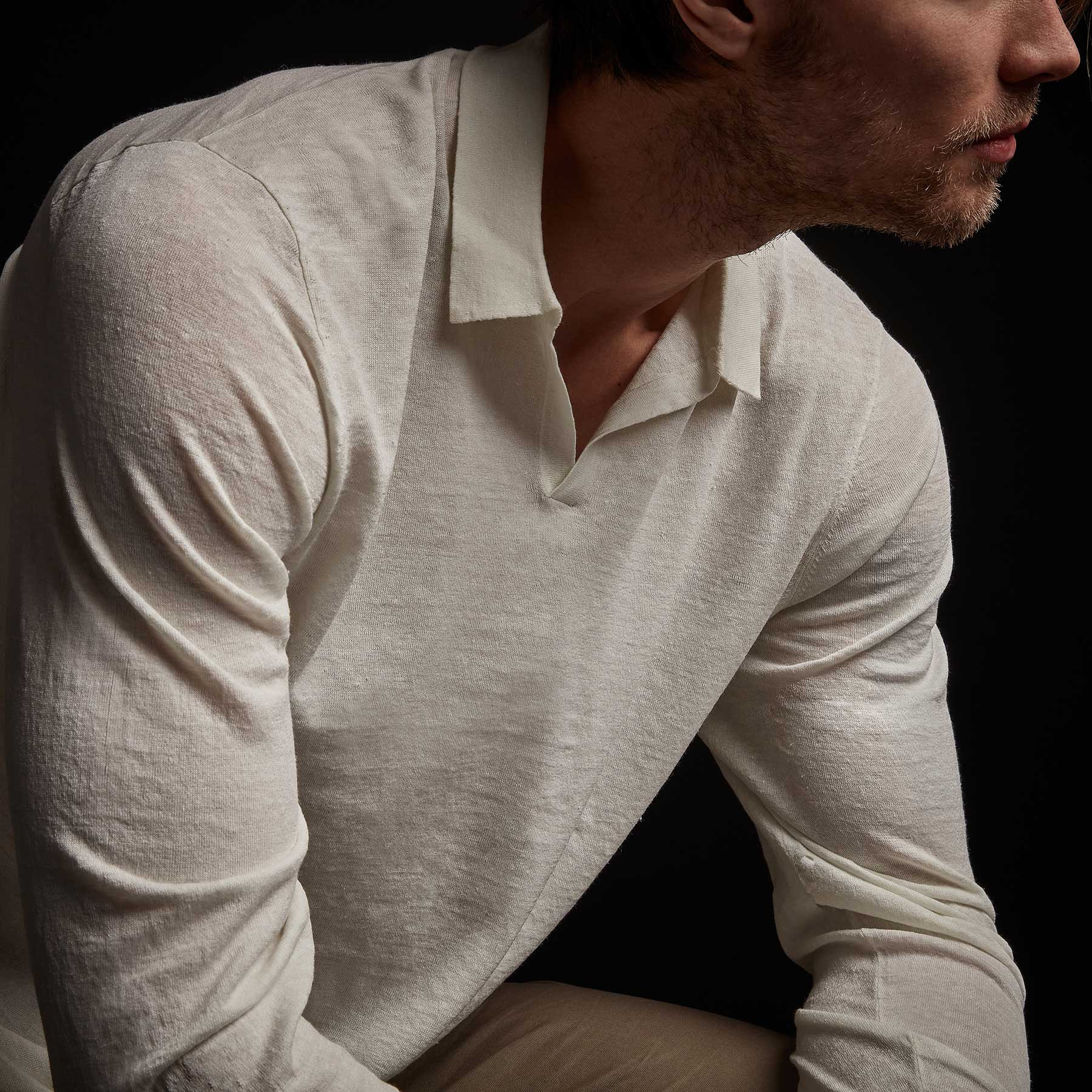 Long Sleeve Polo Sweater in Celadon | James Perse Los Angeles | James Perse Los Angeles | James Perse (US)