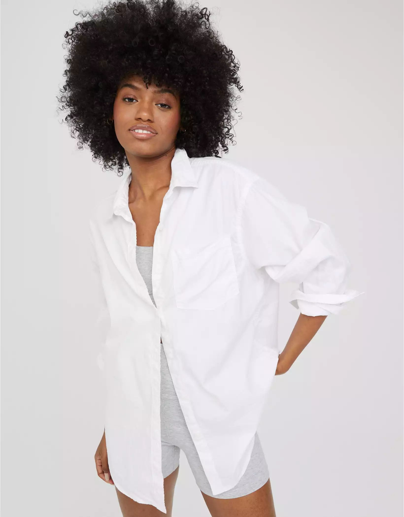 OFFLINE By Aerie Oversized Crinkle Button Up Shirt | Aerie