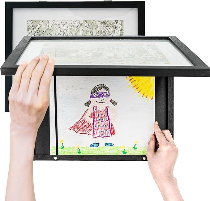 [2 Pack] Kids Artwork Frame (8.5x11” with Mat/11x14" without Mat) - Changeable Kids Picture Fra... | Amazon (US)