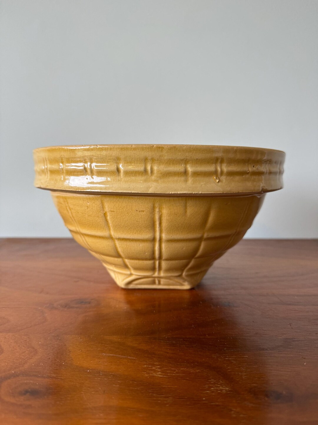 Old Mccoy Yellow Ware Window Pane Mixing Bowl 8 - Etsy | Etsy (US)