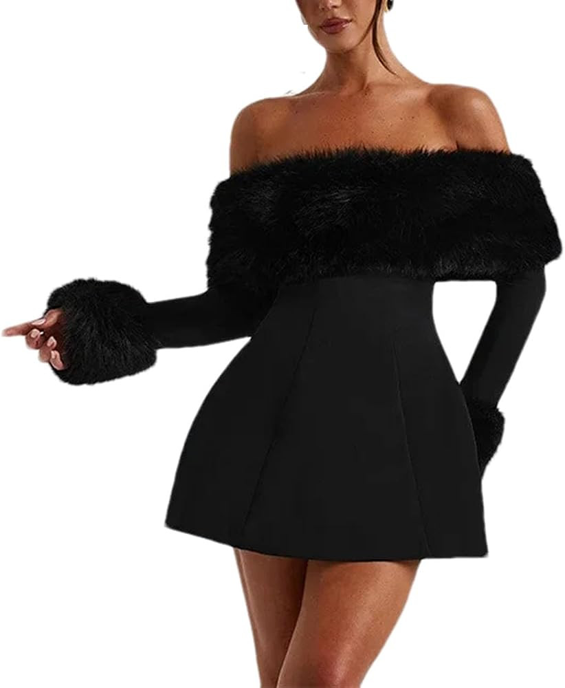 Vestido sexy sin espalda sin tirantes para mujer, vestido elegante de manga larga, mini vestido d... | Amazon (US)
