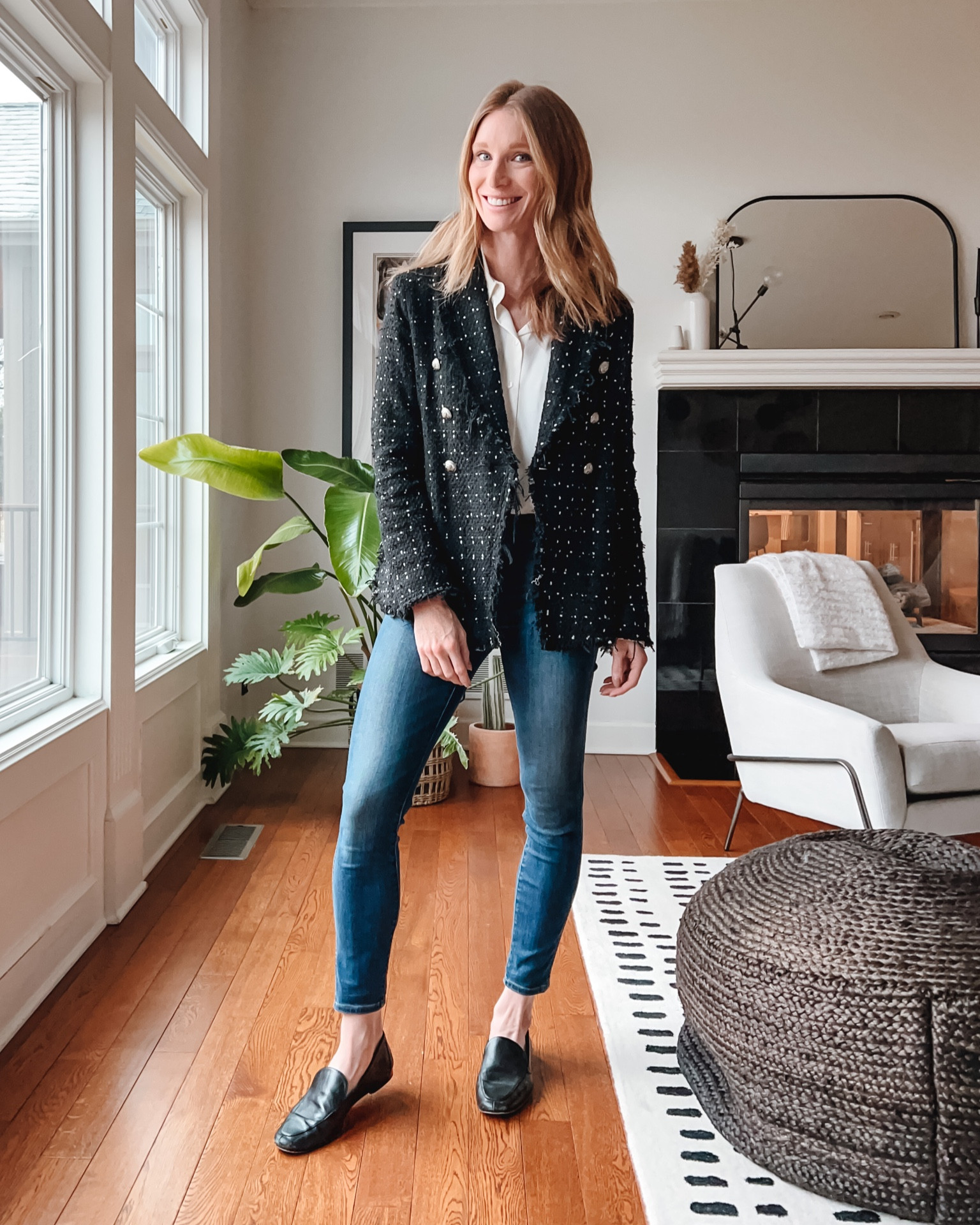 another work outfit, lioness blazer, skinny jeans, black loafers 

#LTKworkwear