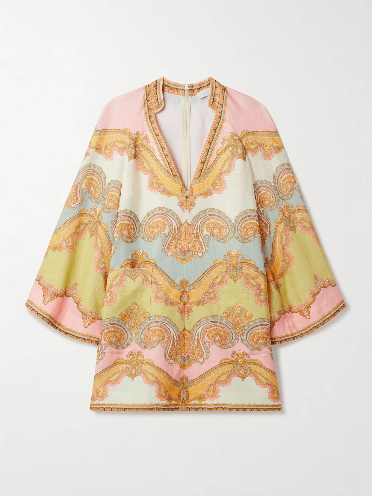 Zimmermann - Maxine Printed Linen Mini Dress - Multi | NET-A-PORTER (US)