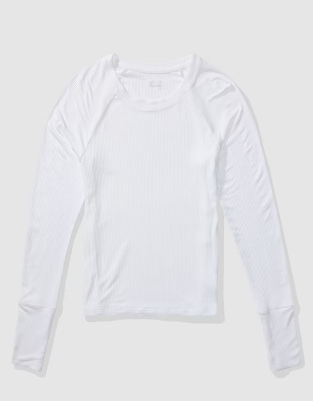 OFFLINE By Aerie Thumbs Up Fitted Ribbed T-Shirt | American Eagle Outfitters (US & CA)