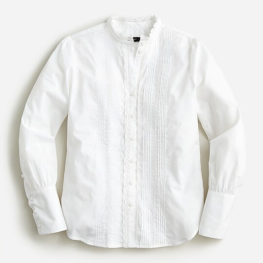 Lace-front button-up shirt | J. Crew US