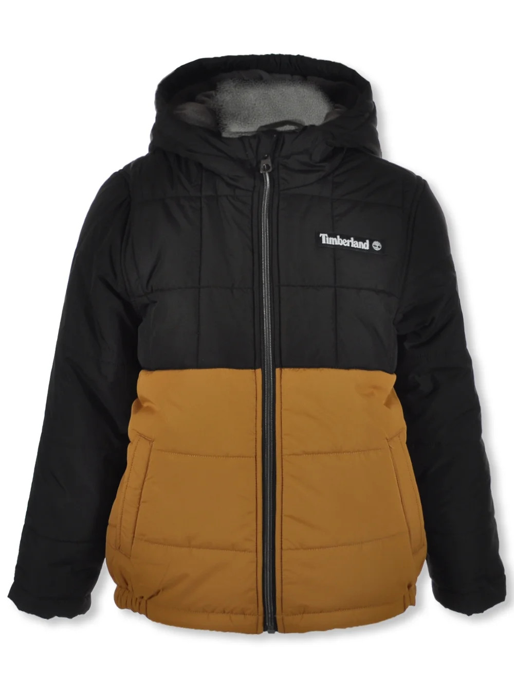 Timberland Boys' Color Block Puffer Coat - Black, 10 - 12 (Big Boys) | Walmart (US)