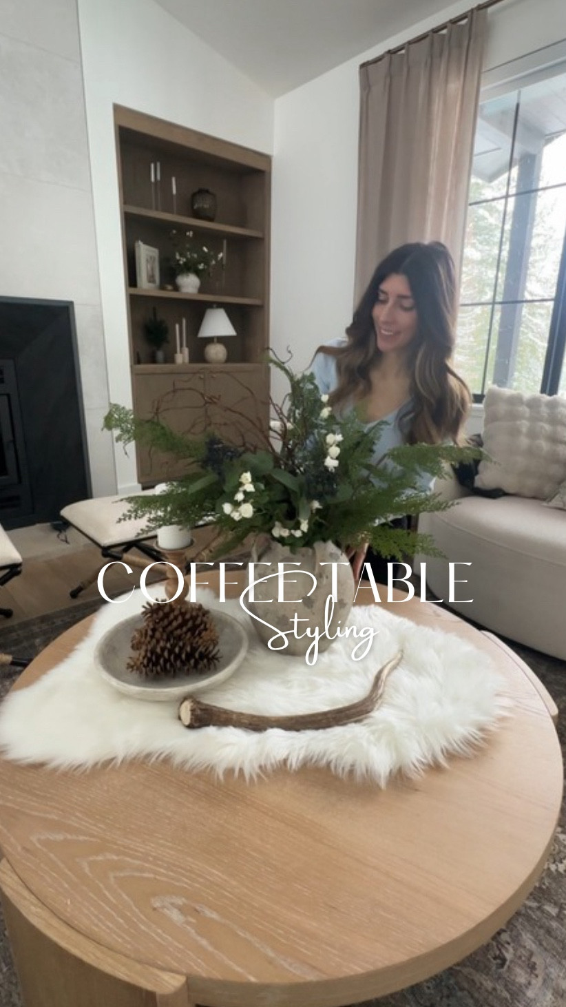 Winter coffee table styling, winter home decor, floral stems, 

#LTKFindsUnder100 #LTKdayinmylife #LTKHome