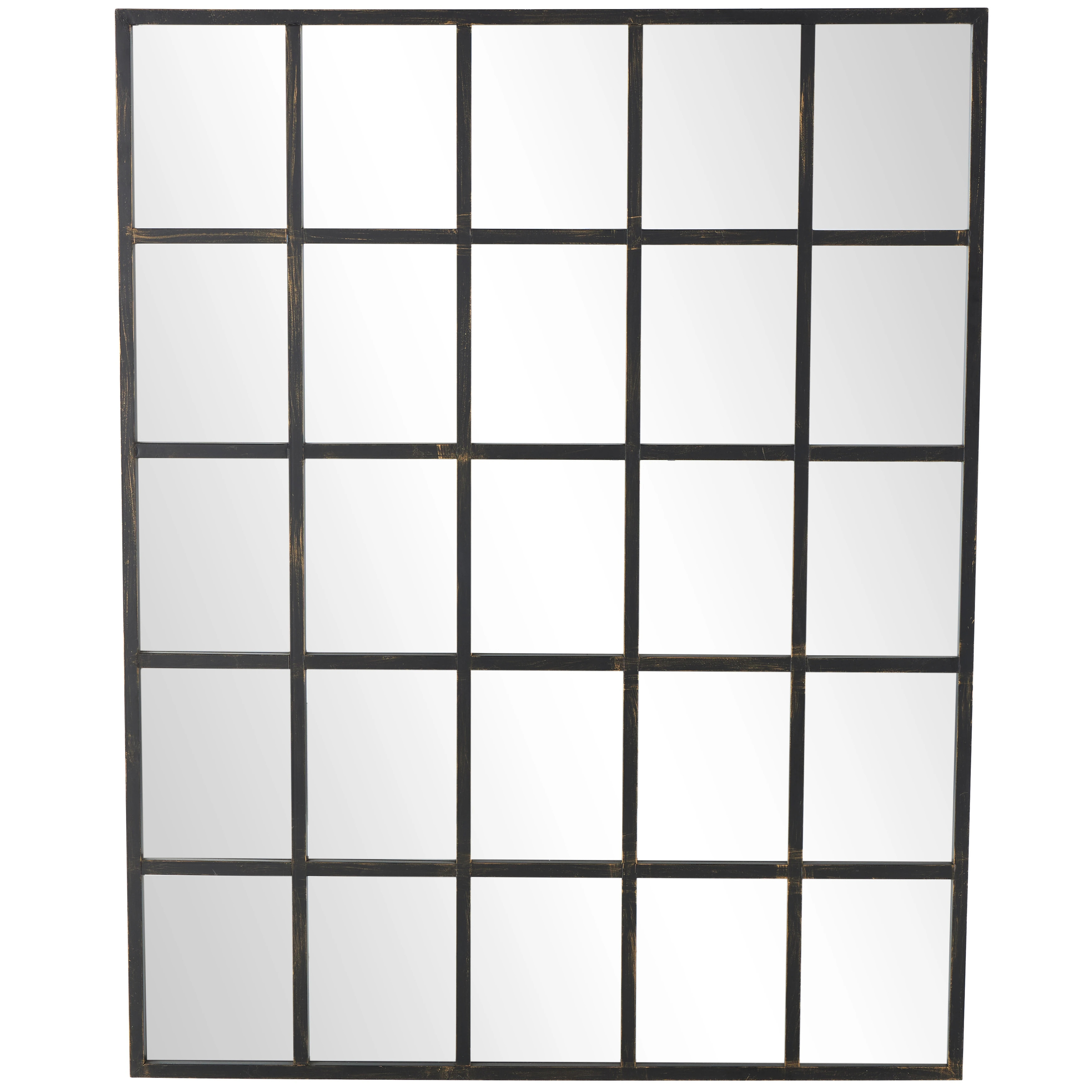 Metal Window Pane Inspired Grid Room Wall Mirror - Copper, Brown, Black - Roche River Decor - On ... | Overstock