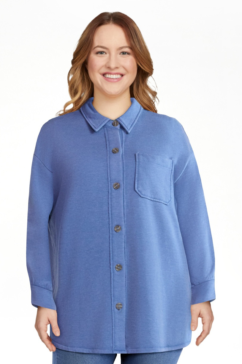 Terra & Sky Women's Plus Knit Shacket, Sizes 0X-5X | Walmart (US)