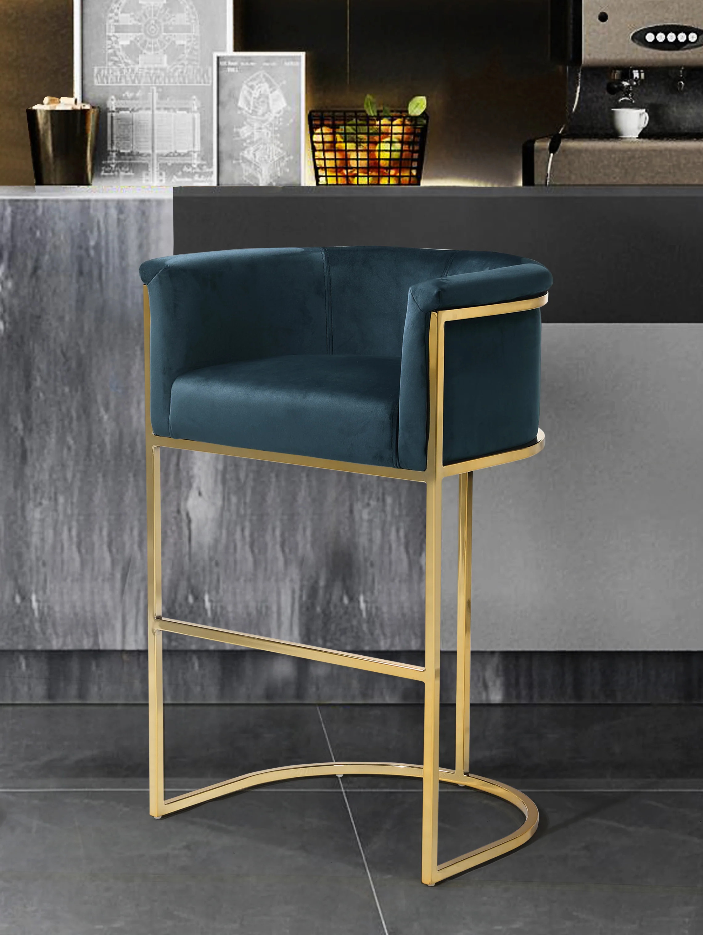 Chic Home Design Finley Bar Stool in Teal Lord & Taylor | Lord & Taylor