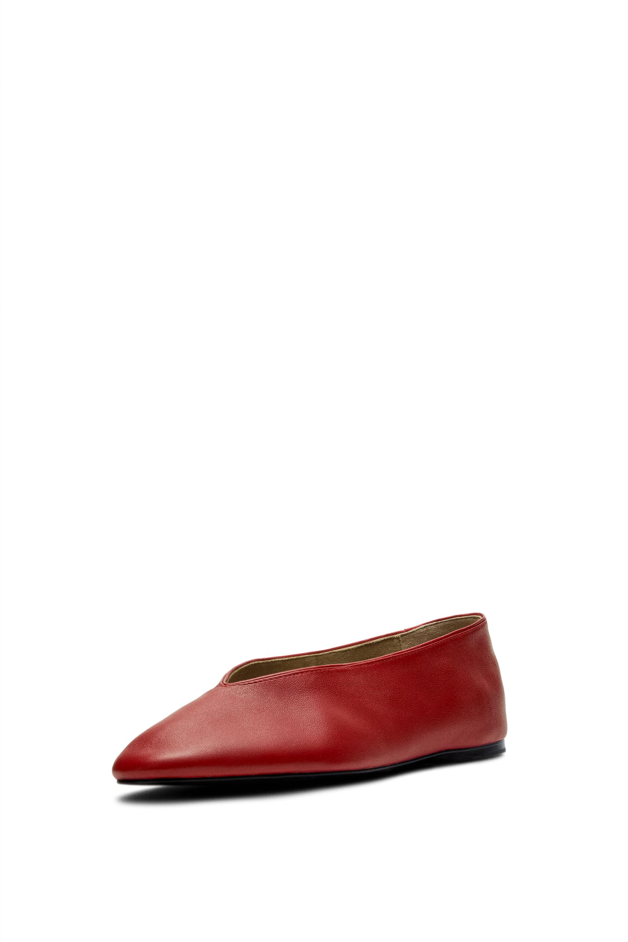 Soft leather ballerinas - RED | Massimo Dutti UK