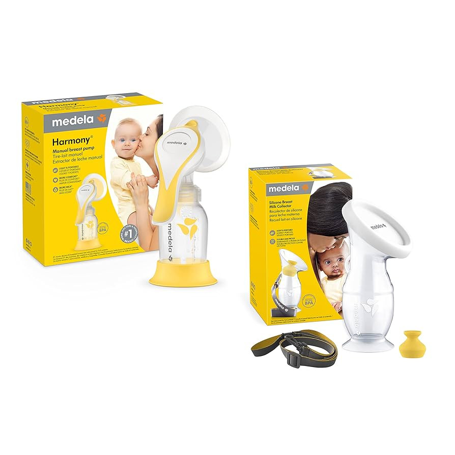 Medela Manual Breast Pump Set - Perfect Pair Bundle, Includes Harmony Manual Breast Pump & Silico... | Amazon (US)