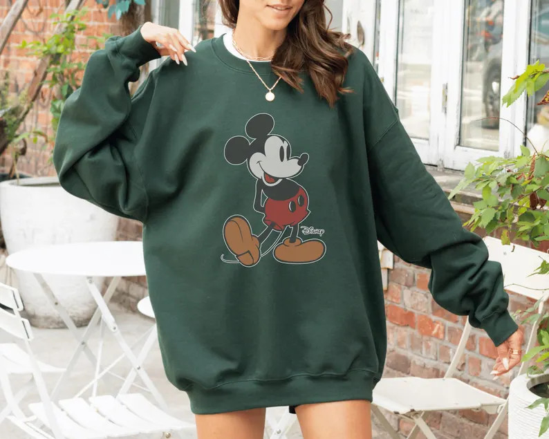 Disney Classic Mickey Mouse Pose Sweatshirt, Mickey Hoodie, Disneyland Holiday Vacation Sweatshir... | Etsy (US)