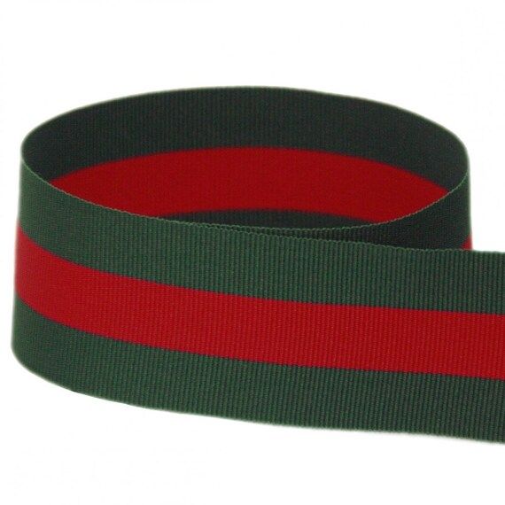7/8" Red/Green Stripes Grosgrain Ribbon - Made in USA | Etsy (US)