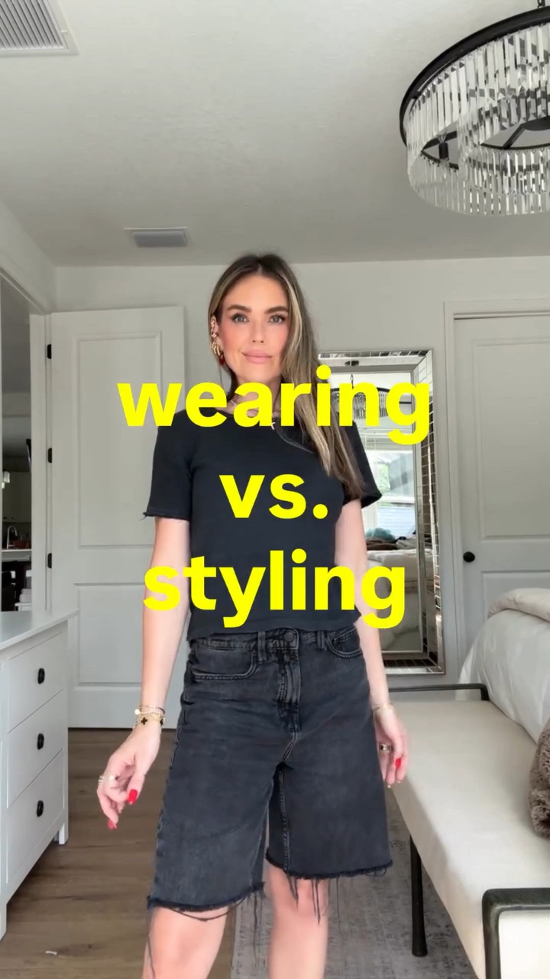 The theme is 🖤 & 💛 black & yellow black & yellow black & yellow can we bring back the boy bag tysm 

Black cutoff jorts @goodamerican 
Boots @ganni 
Lip liner @maccosmetics MACchiato
Lip gloss @patricktabeauty strawberry shortcake 🍰 
Everything is linked