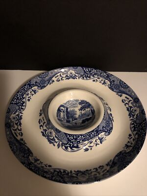 Spode Blue Italian Chip/dip Bowl Tray New Blue And White 14 Inches | eBay US
