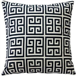 Pillow Decor - Navy Blue Greek Key Pattern Pillow 16x16 (FC1-0002-01-16) | eBay | eBay US