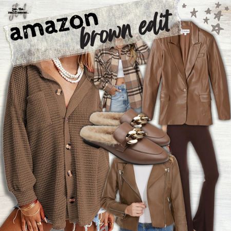 Amazon, brown, edit, fall fashion, fall style, plaid, flannel, button-down, flared, leggings, full, leather blazer

#LTKunder100 #LTKstyletip #LTKSeasonal