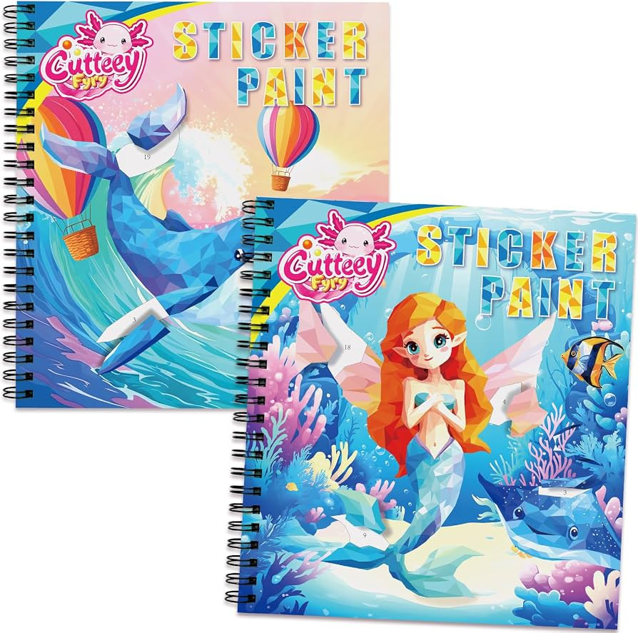 2Pcs Sticker Books by Number for Kids Ages 4-8,Mermaid Sticker Books with Stories to Improve Inte... | Amazon (UK)