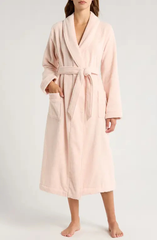 Nordstrom Hydro Cotton Terry Robe in Pink Peony Bud at Nordstrom, Size Small | Nordstrom