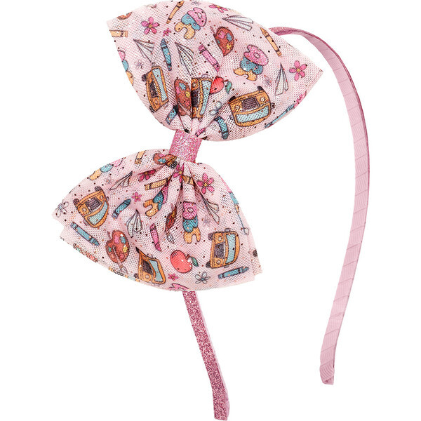 Back To School Tulle Bow Headband, Multi | Maisonette