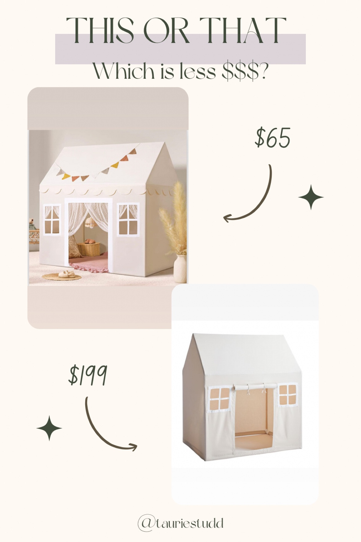 This or that // splurge or save // can you guess the less expensive item? // play tent

#LTKkids #LTKbaby #LTKfamily