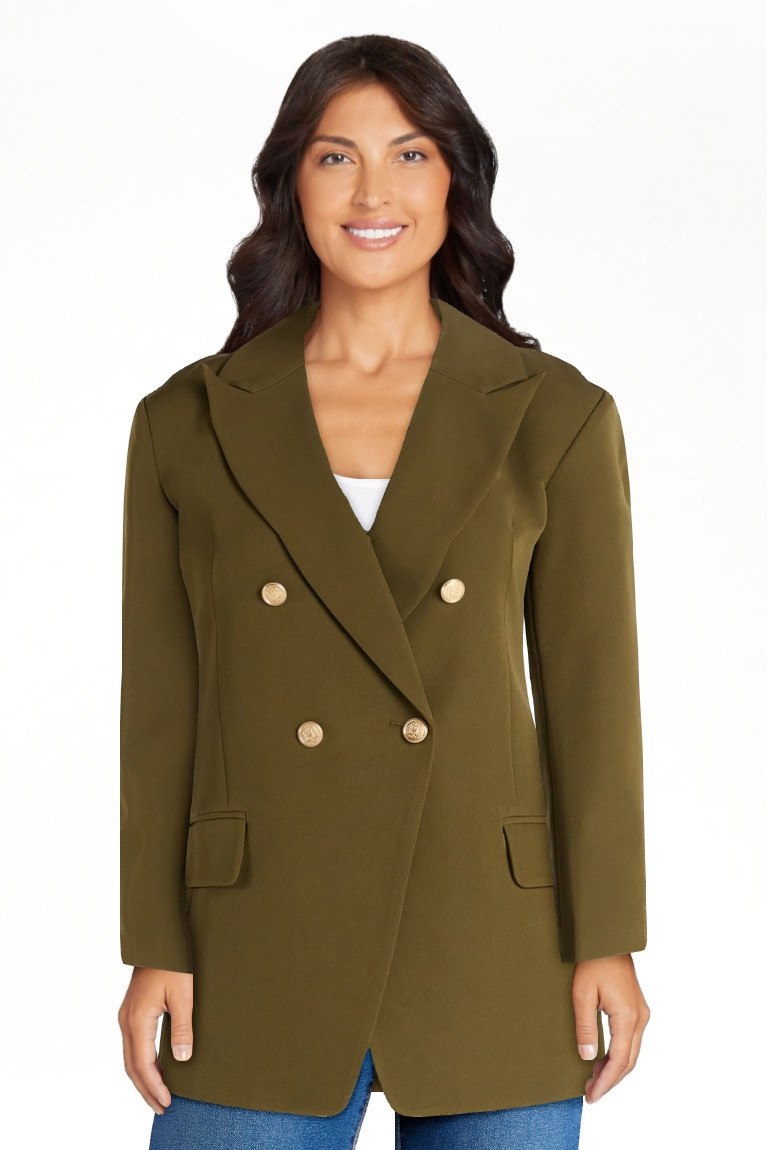 Scoop Women's Slim Fit Double Breasted Blazer, Sizes XS-XXL | Walmart (US)