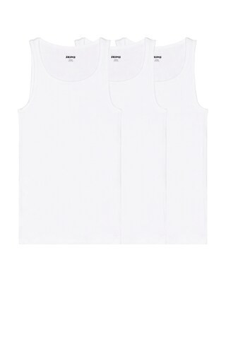 SKIMS Cotton Rib Tank 3-Pack in White | FWRD 