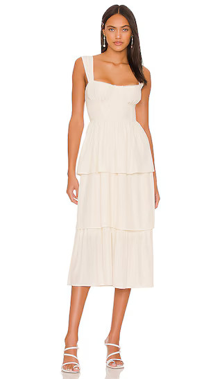 Corset Midi Dress in Ivory | Revolve Clothing (Global)
