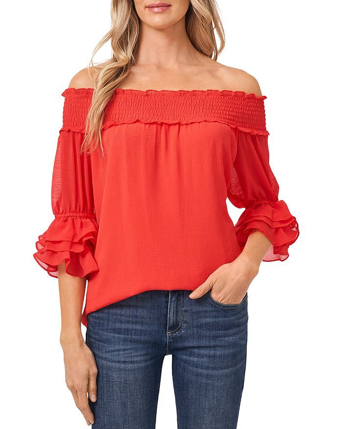 CeCe Ruffled Off The Shoulder Top Women - Bloomingdale's | Bloomingdale's (US)