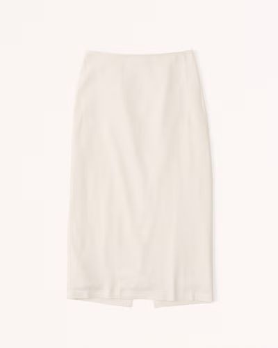 Linen-Blend Column Midaxi Skirt | Abercrombie & Fitch (US)