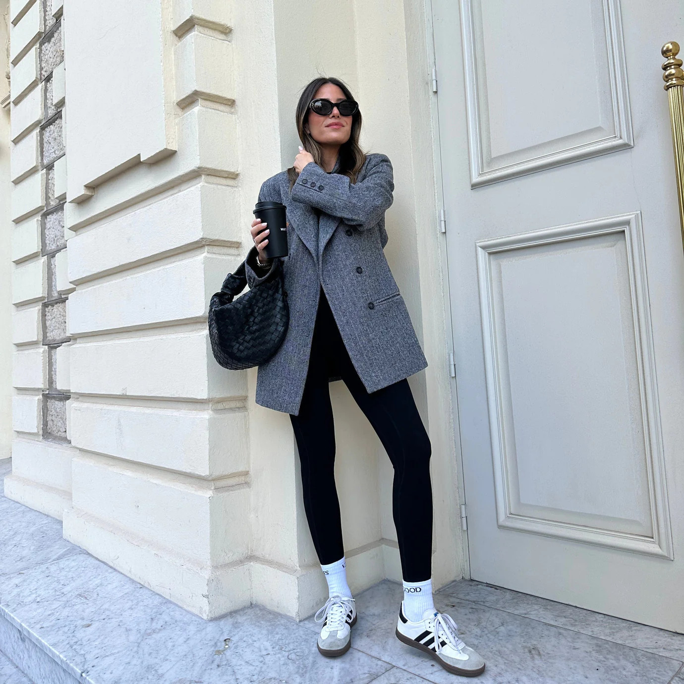 BELTED BLAZER - GREY | WAT The Brand