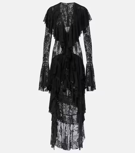 Asymmetric ruffled midi dress | Mytheresa (UK)