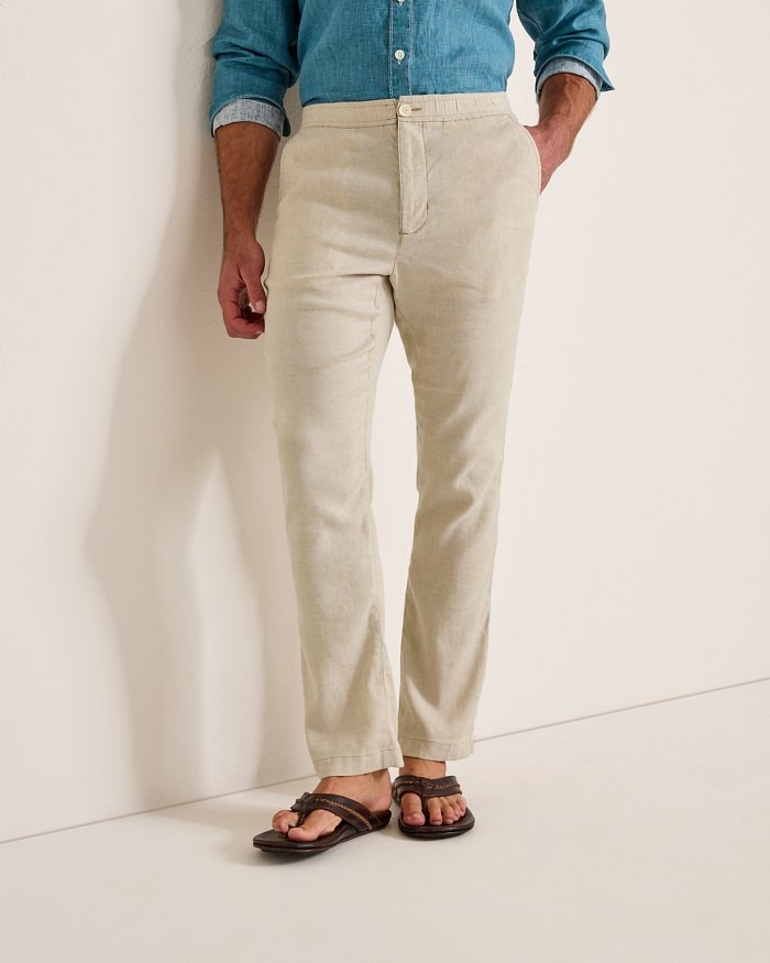 Beach Coast Linen-Blend Elastic-Waist Pants | Tommy Bahama