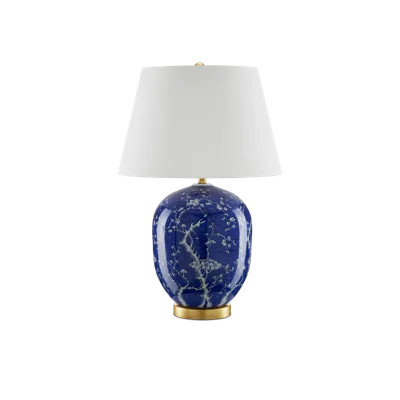 Sakura 31'' Blue/White/Gold Leaf Table Lamp | Perigold