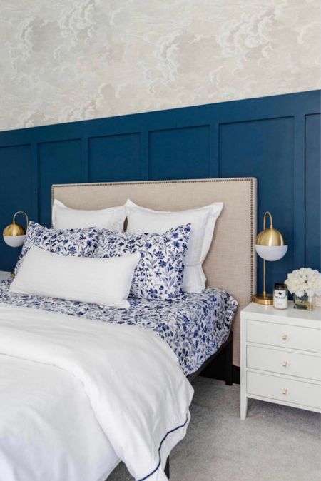 Guest bedroom home decor! Love having a warm and inviting space for when guests stay over! Including nice breathable bedsheets that are cooling and high quality. Linking the wallpaper, lights, sheets and more!

#LTKhome #LTKstyletip